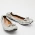 Salvatore Ferragamo Silver Suede Ballet Flats Size 38 - Image 4