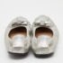Salvatore Ferragamo Silver Suede Ballet Flats Size 38 - Image 5