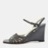 Salvatore Ferragamo Grey Leather Strappy Wedge Sandals Size 36.5
