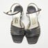 Salvatore Ferragamo Grey Leather Strappy Wedge Sandals Size 36.5 - Image 3