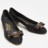 Salvatore Ferragamo Black Suede Vara Bow Studded Block Heel Pumps Size 35 - Image 4