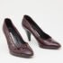 Sergio Rossi Burgundy Croc Embossed Patent Leather Pumps Size 36.5 - Image 4