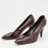 Sergio Rossi Burgundy Croc Embossed Patent Leather Pumps Size 36.5 - Image 2