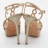 Sergio Rossi Gold Glitter Leather Laser Cut Out Platform Sandals Size 40 - Image 5