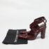 Sergio Rossi Burgundy Leather Cross Ankle Strap Pumps Size 38.5 - Image 9
