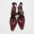 Sergio Rossi Burgundy Leather Cross Ankle Strap Pumps Size 38.5 - Image 3