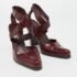 Sergio Rossi Burgundy Leather Cross Ankle Strap Pumps Size 38.5 - Image 4