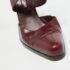 Sergio Rossi Burgundy Leather Cross Ankle Strap Pumps Size 38.5 - Image 7