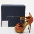 Sergio Rossi Tri Color Suede Ankle Strap Platform Sandals Size 38.5 - Image 9