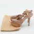 Sergio Rossi Light Brown Satin Crystal Embellished Ankle Strap Sandals Size 35.5 - Image 9