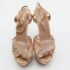 Sergio Rossi Light Brown Satin Crystal Embellished Ankle Strap Sandals Size 35.5 - Image 3