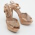 Sergio Rossi Light Brown Satin Crystal Embellished Ankle Strap Sandals Size 35.5 - Image 4
