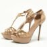 Sergio Rossi Beige Patent Leather Strappy Platform Sandals Size 40 - Image 2