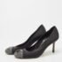 Sergio Rossi Black Satin Crystal Embellished Cap Toe Pumps Size 39 - Image 2