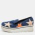 Stella McCartney Blue Denim and Leather Binx Star Platform Slip On Sneakers Size 38