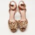 Stuart Weitzman Brown Leather and Leopard Print Pony Hair Platform Ankle Strap Sandals Size 38.5 - Image 3