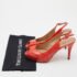 Stuart Weitzman Orange Python Embossed Leather Peep Toe Platform Slingback Pumps Size 40 - Image 9