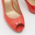 Stuart Weitzman Orange Python Embossed Leather Peep Toe Platform Slingback Pumps Size 40 - Image 7