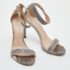 Stuart Weitzman Grey/Beige Karung Leather Ankle Strap Open Toe Sandals Size 39.5 - Image 4