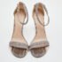 Stuart Weitzman Grey/Beige Karung Leather Ankle Strap Open Toe Sandals Size 39.5 - Image 3