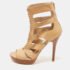 Stuart Weitzman Beige Leather Chain Strappy Cage Sandals Size 38