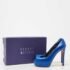 Stuart Weitzman Blue Leather Peep Toe Platform Pumps Size 37 - Image 9