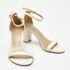 Stuart Weitzman Cream Patent Leather Block Heel Ankle Strap Sandals Size 39.5 - Image 4