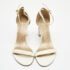 Stuart Weitzman Cream Patent Leather Block Heel Ankle Strap Sandals Size 39.5 - Image 3
