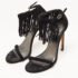 Stuart Weitzman Black Suede Love Fringe Ankle Strap Sandals Size 37.5 - Image 2