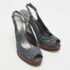 Stuart Weitzman Blue Denim Peep Toe Platform Slingback Sandals Size 40 - Image 4