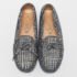 Tod's Silver/Black Textured Suede Bow Loafers Size 36 - Image 3