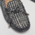 Tod's Silver/Black Textured Suede Bow Loafers Size 36 - Image 8