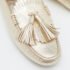 Tod's Gold Leather Fringe Flat Mules Size 35 - Image 7
