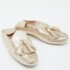 Tod's Gold Leather Fringe Flat Mules Size 35 - Image 4