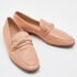 Tod's Peach Leather Double T Slip On Penny Loafers Size 37.5 - Image 4