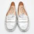 Tod's Silver Croc Embossed Leather Loafers Size 35.5 - Image 3