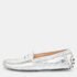 Tod's Silver Croc Embossed Leather Loafers Size 35.5