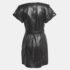 Tom Ford Black Leather V-Neck Belted Mini Dress M - Image 2