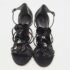 Tory Burch Black Leather Blossom Floral Embellished Sandals Size 38 - Image 3