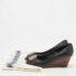 Tory Burch Black Leather Sally Wedge Pumps Size 39.5 - Image 9