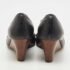 Tory Burch Black Leather Sally Wedge Pumps Size 39.5 - Image 5