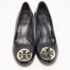 Tory Burch Navy Blue Patent Leather Wedge Pumps Size 36.5 - Image 3