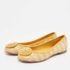 Tory Burch Beige/Yellow Raffia and Leather Reva Ballet Flats Size 35.5 - Image 2
