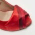 Valentino Red Pleated Satin Peep Toe Pumps Size 39 - Image 7