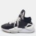 Y-3 Black/White Leather and Fabric Kaiwa Sneakers Size 40