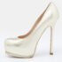 Yves Saint Laurent Gold Leather Tribtoo Platform Pumps Size 38.5